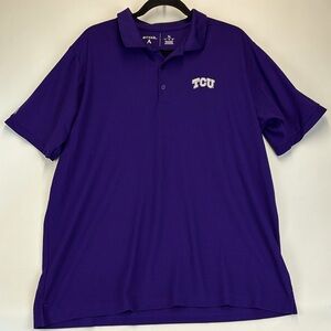ANTIGUA TCU Horned Frogs Polo Shirt Purple Embroidered Size XL